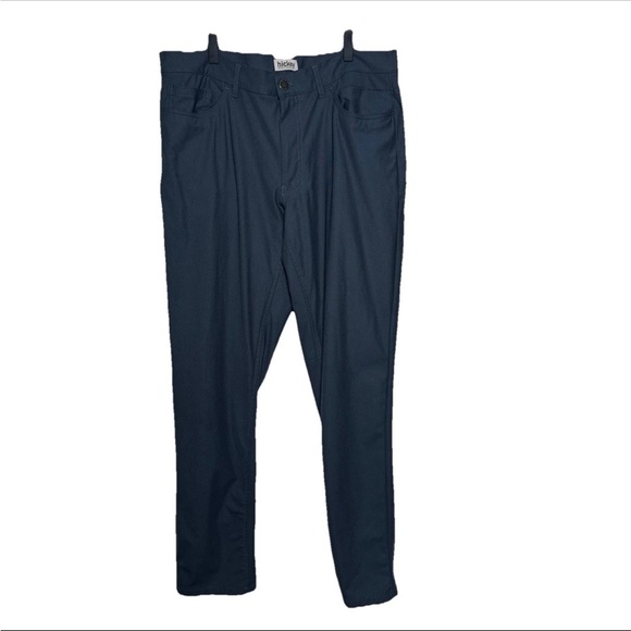 Hickey Freeman Dress Pants Mens 34x32 Blue Chino Straight Leg Stretch Casual - Picture 1 of 15